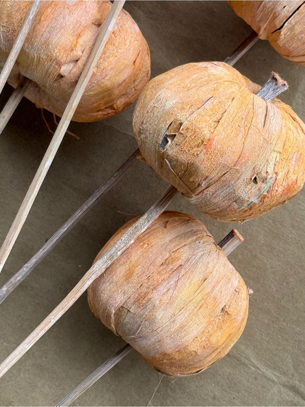 Rustic Orange Pumpkin Picks - Decorative Fall Party Stems